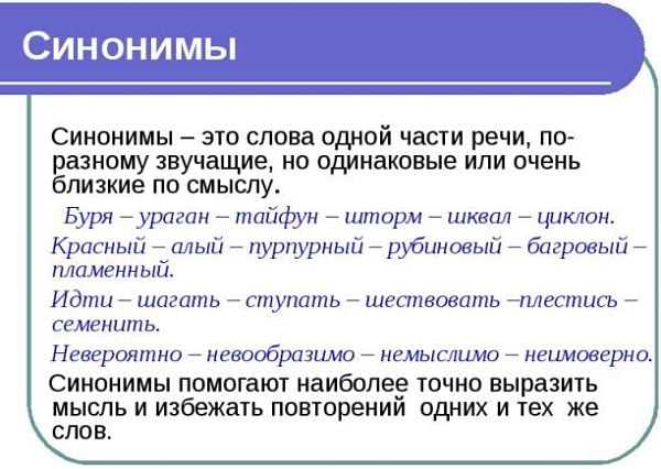 Чем отличаются синонимы