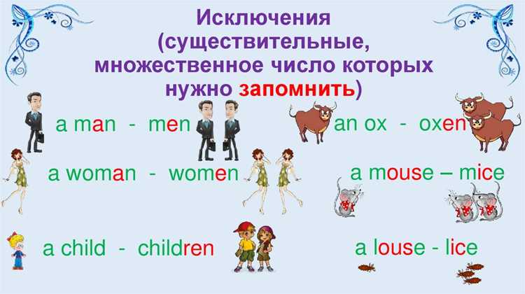 Сравнение с образованием множественной формы других существительных