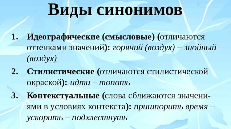 Выбор слов в зависимости от стилистики