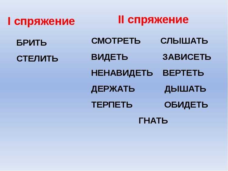 Спряжение глагола