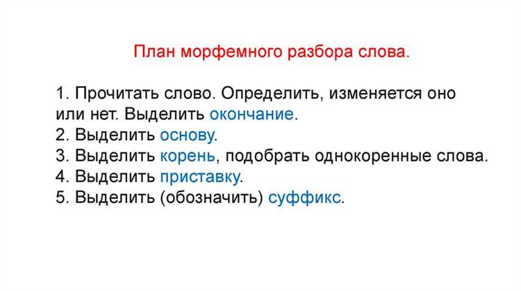 Практические примеры анализа морфем